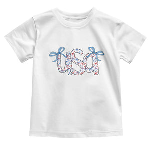 Coquette USA Toddler T Shirt Patriotic American Girl 4th of July TS10 White Print Your Wear