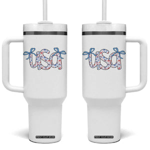 Coquette USA Tumbler With Handle Patriotic American Girl 4th of July TS10 One Size: 40 oz White Print Your Wear