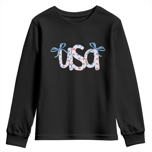 Coquette USA Youth Sweatshirt Patriotic American Girl 4th of July TS10 Black Print Your Wear