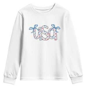 Coquette USA Youth Sweatshirt Patriotic American Girl 4th of July TS10 White Print Your Wear