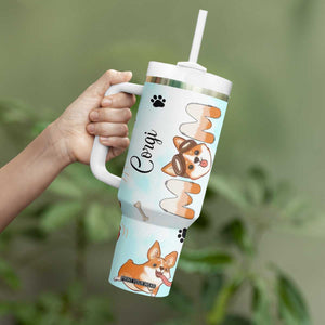 Corgi Dog Mom Tumbler With Handle Funny Dog Lover Mothers Day Gifts TB10 Print Your Wear