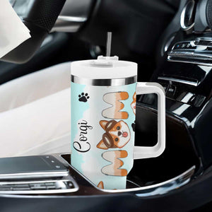 Corgi Dog Mom Tumbler With Handle Funny Dog Lover Mothers Day Gifts TB10 Print Your Wear