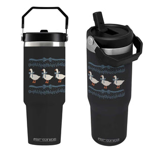 Country Goose 80s Flip Straw Tumbler 1980s Geese Blue Bowed Mama Goose TS02 One Size: 30 oz Black Print Your Wear