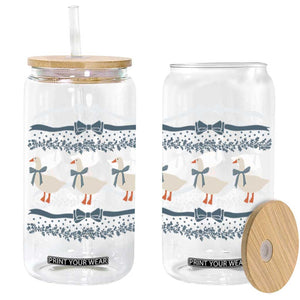 Country Goose 80s Glass Can 1980s Geese Blue Bowed Mama Goose TS02 Black Print Your Wear