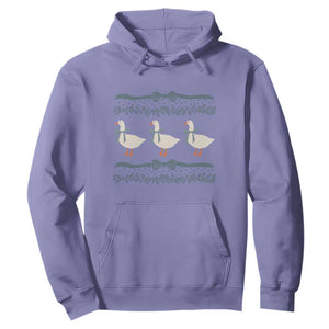 Country Goose 80s Hoodie 1980s Geese Blue Bowed Mama Goose TS02 Violet Print Your Wear