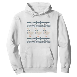 Country Goose 80s Hoodie 1980s Geese Blue Bowed Mama Goose TS02 White Print Your Wear