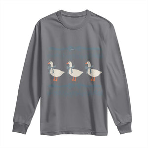 Country Goose 80s Long Sleeve Shirt 1980s Geese Blue Bowed Mama Goose TS02 Charcoal Print Your Wear
