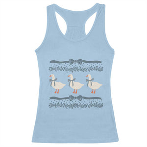 Country Goose 80s Racerback Tank Top 1980s Geese Blue Bowed Mama Goose TS02 Light Blue Print Your Wear