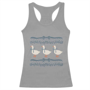Country Goose 80s Racerback Tank Top 1980s Geese Blue Bowed Mama Goose TS02 Sport Gray Print Your Wear