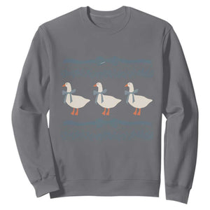 Country Goose 80s Sweatshirt 1980s Geese Blue Bowed Mama Goose TS02 Charcoal Print Your Wear