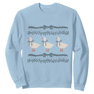 Country Goose 80s Sweatshirt 1980s Geese Blue Bowed Mama Goose TS02 Light Blue Print Your Wear