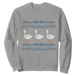 Country Goose 80s Sweatshirt 1980s Geese Blue Bowed Mama Goose TS02 Sport Gray Print Your Wear