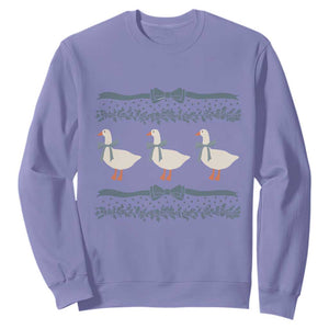 Country Goose 80s Sweatshirt 1980s Geese Blue Bowed Mama Goose TS02 Violet Print Your Wear