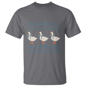 Country Goose 80s T Shirt 1980s Geese Blue Bowed Mama Goose TS02 Charcoal Print Your Wear