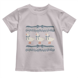 Country Goose 80s Toddler T Shirt 1980s Geese Blue Bowed Mama Goose TS02 Ice Gray Print Your Wear