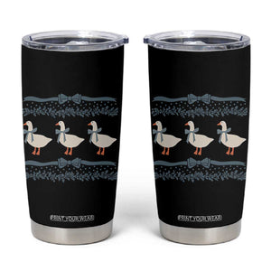 Country Goose 80s Tumbler Cup 1980s Geese Blue Bowed Mama Goose TS02 Black Print Your Wear