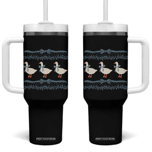 Country Goose 80s Tumbler With Handle 1980s Geese Blue Bowed Mama Goose TS02 One Size: 40 oz Black Print Your Wear