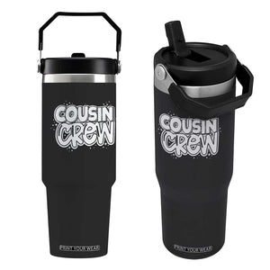 Cousin Crew Flip Straw Tumbler Cute Matching Cousins Summer Beach Vacation TS10 One Size: 30 oz Black Print Your Wear