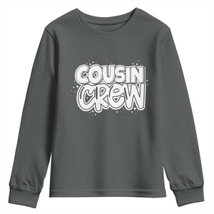 Cousin Crew Youth Sweatshirt Cute Matching Cousins Summer Beach Vacation TS10 Dark Heather Print Your Wear