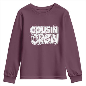 Cousin Crew Youth Sweatshirt Cute Matching Cousins Summer Beach Vacation TS10 Maroon Print Your Wear