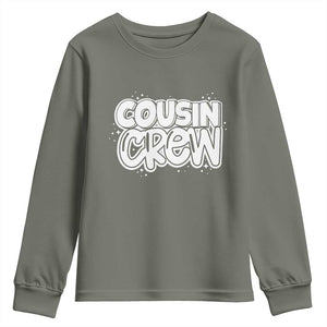 Cousin Crew Youth Sweatshirt Cute Matching Cousins Summer Beach Vacation TS10 Military Green Print Your Wear