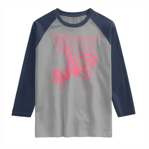 Cowboys Cry Too Raglan Shirt Western Rodeo Cowgirl Cowboy Aesthetic Pink TS02 Sport Gray Navy Print Your Wear