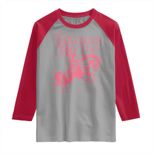 Cowboys Cry Too Raglan Shirt Western Rodeo Cowgirl Cowboy Aesthetic Pink TS02 Sport Gray Red Print Your Wear
