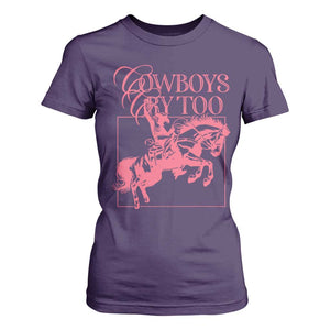 Cowboys Cry Too T Shirt For Women Western Rodeo Cowgirl Cowboy Aesthetic Pink TS02 Purple Print Your Wear