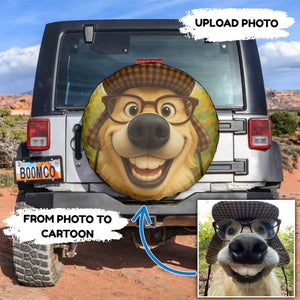Custom JP Tire Cover – Upload Photo On Spare Tire Cover – Personalized Cartoon Art Style CTM02 Custom - Printyourwear