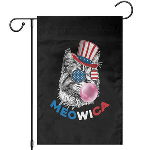 Cute American Patriotic Cat Garden Flag Meowica Bubblegum 4th of July For Pet Lover TS02 Black Print Your Wear
