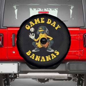 Cute Bananas Graphic Spare Tire Cover Game Day Cool Catcher Baseball Lover TS02 Black Print Your Wear