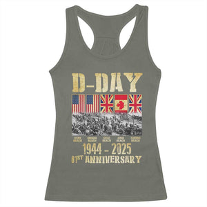 D Day 81st Anniversary Honor History Normandy WWII Racerback Tank Top TS11 Military Green Print Your Wear