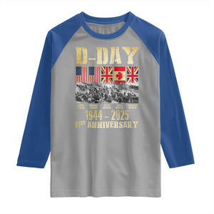 D Day 81st Anniversary Honor History Normandy WWII Raglan Shirt TS11 Sport Gray Royal Print Your Wear