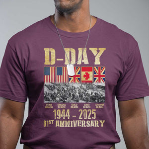 D Day 81st Anniversary Honor History Normandy WWII T Shirt TS11 Maroon Print Your Wear