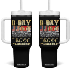 D Day 81st Anniversary Honor History Normandy WWII Tumbler With Handle TS11 One Size: 40 oz Black Print Your Wear