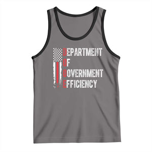 DOGE Department Of Government Efficiency Tank Top D.O.G.E. Partiotic US Flag TS10 Deep Heather Black Print Your Wear