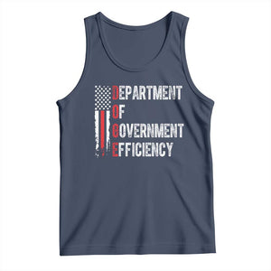 DOGE Department Of Government Efficiency Tank Top D.O.G.E. Partiotic US Flag TS10 Navy Print Your Wear