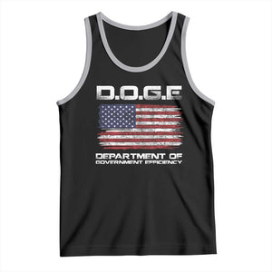 DOGE Department of Government Efficiency US Flag Tank Top TS10 Black Athletic Heather Print Your Wear