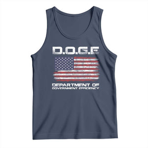 DOGE Department of Government Efficiency US Flag Tank Top TS10 Navy Print Your Wear