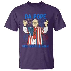 Da Pope Funny 4th of July T Shirt Red White and Holy Patriotic Catholic TS02 Purple Print Your Wear