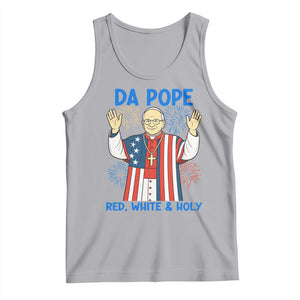 Da Pope Funny 4th of July Tank Top Red White and Holy Patriotic Catholic TS02 Athletic Heather Print Your Wear