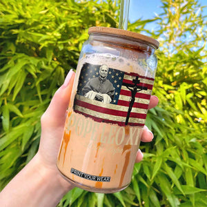 Da Pope Leo XIV Glass Can From America Chicago USA Flag Cross TS10 Print Your Wear