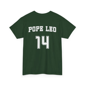 Da Pope Leo XIV Number 14 Custom Sports Jersey Back T Shirt TS02 Dark Forest Green Print Your Wear