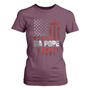 Da Pope Leo XIV T Shirt For Women From America Chicago America US Flag TS10 Maroon Print Your Wear