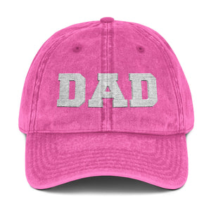 Dad Embroidered Vintage Baseball Cap – Distressed Hat for Father’s Day TS02 Classic Cap Universal Fit Pink Printyourwear