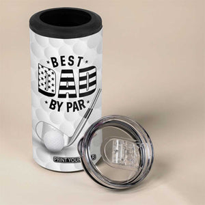 Dad Golf 4 in 1 Can Cooler Tumbler Best Dad By Par Golf Ball Texture American Flag TB10 Print Your Wear