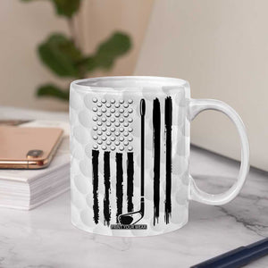 Dad Golf Coffee Mug Best Dad By Par Golf Ball Texture American Flag TB10 Print Your Wear