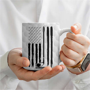 Dad Golf Coffee Mug Best Dad By Par Golf Ball Texture American Flag TB10 Print Your Wear