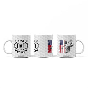 Dad Golf Coffee Mug Best Dad By Par Golfing Golfer American Flag Fathers Day TB10 Print Your Wear
