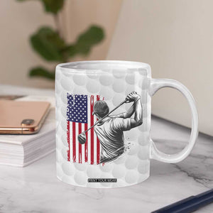 Dad Golf Coffee Mug Best Dad By Par Golfing Golfer American Flag Fathers Day TB10 Print Your Wear